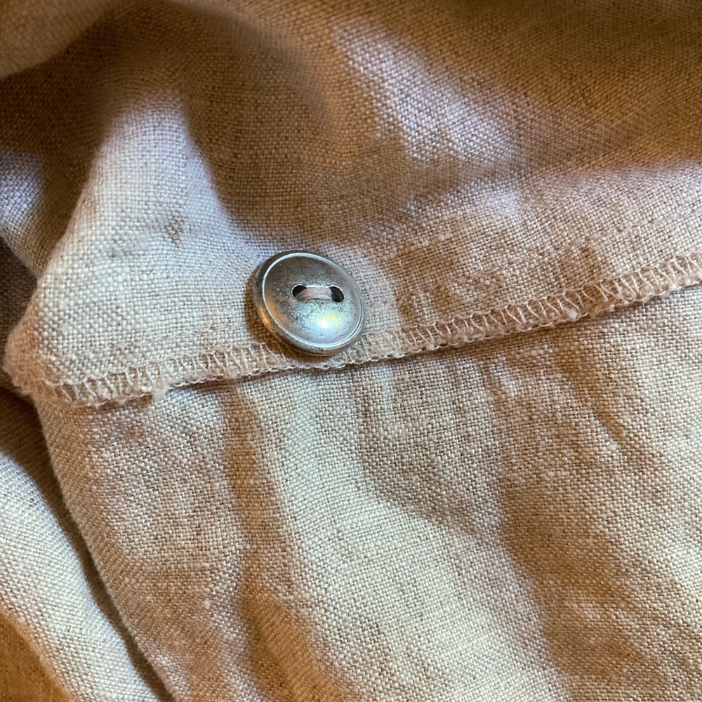 🏯Vintage 1990s J. Jill Ltd. Grey Linen Button Down Shirt, size Petite Small - Picture 6 of 6